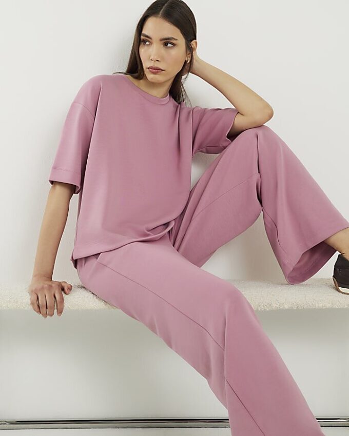 Pink Premium Wide Leg Joggers