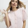 Pink Puff Sleeve Cardigan