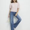 Pink Puff Sleeve Cardigan