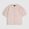 Pink Puff Sleeve Cardigan