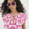 Pink Shell Print Beach Top