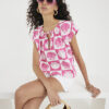Pink Shell Print Beach Top