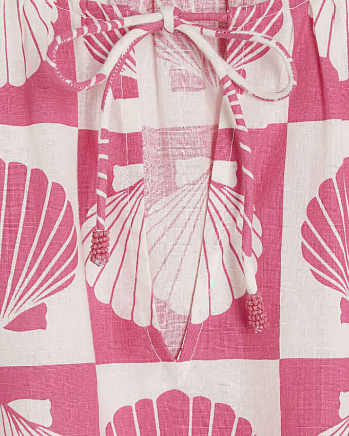 Pink Shell Print Beach Top