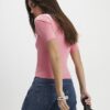Pink Short Sleeve Fitted Top