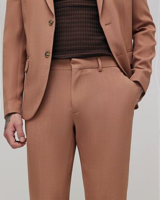 Pink Skinny Fit Suit Trousers