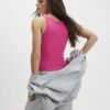 Pink Sleeveless Ribbed Tank Top