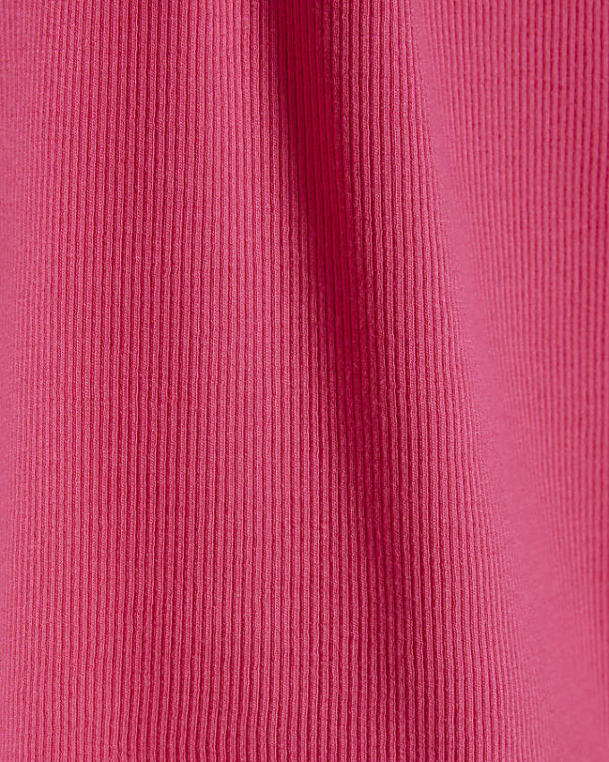 Pink Sleeveless Ribbed Tank Top