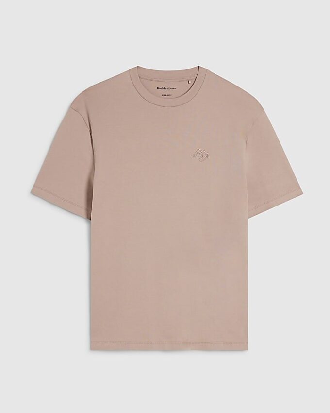 Pink Slim Fit MCM Embroidered T-Shirt