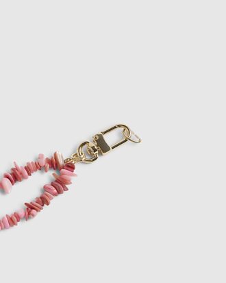 Pink Stone Beaded Phone Chain