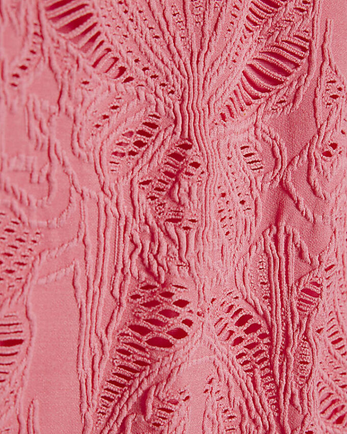 Pink Texture Shell Trim Swimsuit