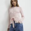 Pink Waisted Cardigan