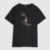 Plus Black Sketchy Face Foil T-shirt