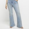 Plus Blue High Waist Flare Jeans
