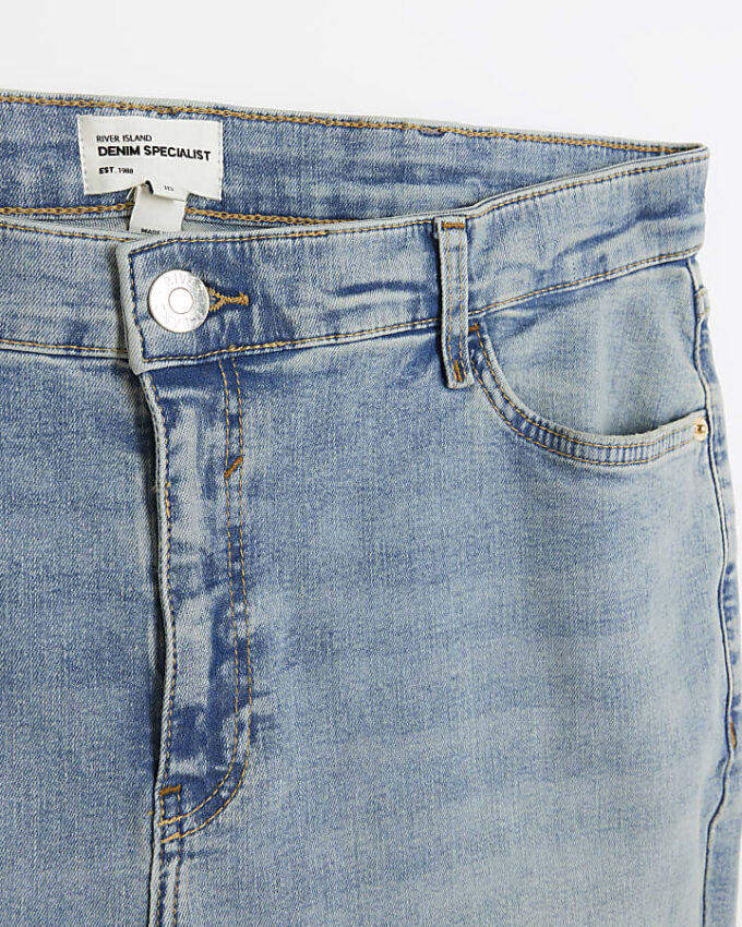 Plus Blue High Waist Flare Jeans