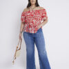 Plus blue high waisted flared jeans