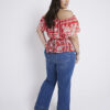 Plus blue high waisted flared jeans