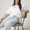 Plus blue high waisted relaxed straight jeans