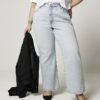 Plus blue high waisted relaxed straight jeans