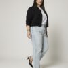 Plus blue high waisted relaxed straight jeans