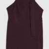 Purple Asymmetric Tie Neck Top