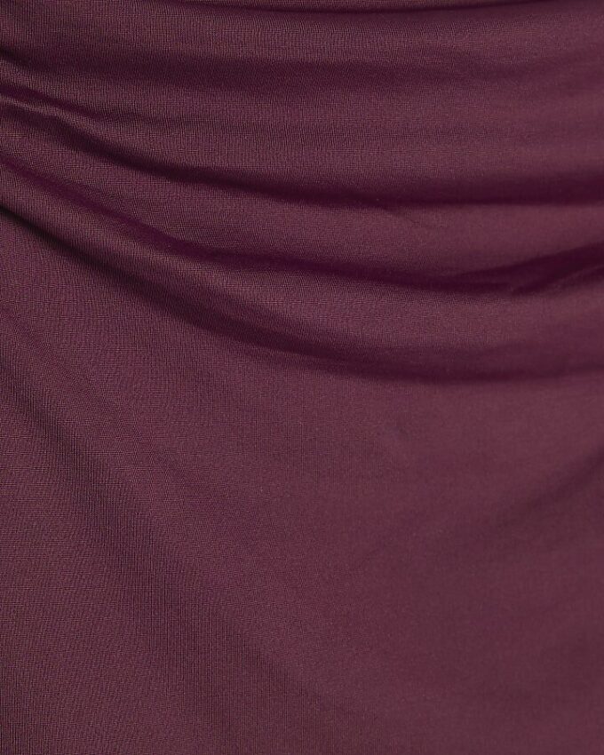 Purple Long Sleeve Ruched Drape Top