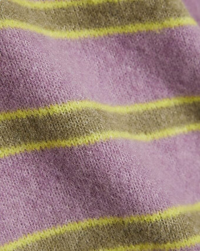 Purple Short Sleeve Striped Jumper