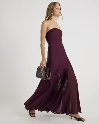 Red Bandeau Bodycon Maxi Dress
