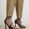 Red Buckle Strap Heeled Sandals