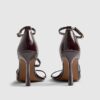 Red Buckle Strap Heeled Sandals
