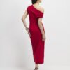 Red Draped Midi Dress