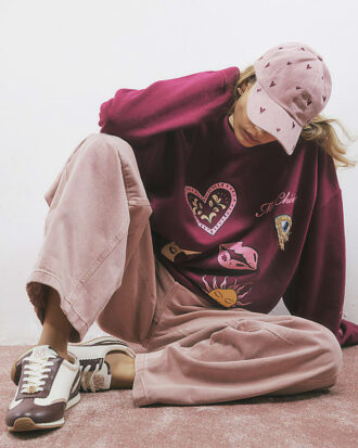 Red Embellished Ma Cherie Sweatshirt