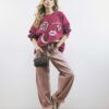 Red Embellished Ma Cherie Sweatshirt