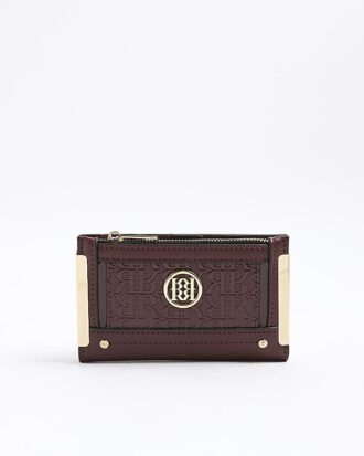 Red Embossed RR Monogram Print Purse