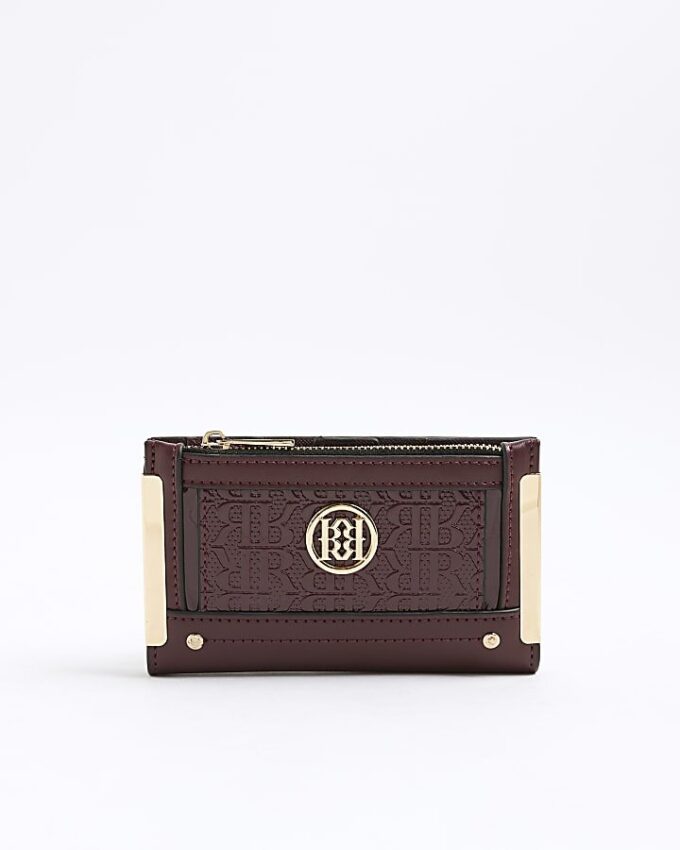 Red Embossed RR Monogram Print Purse