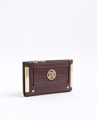 Red Embossed RR Monogram Print Purse