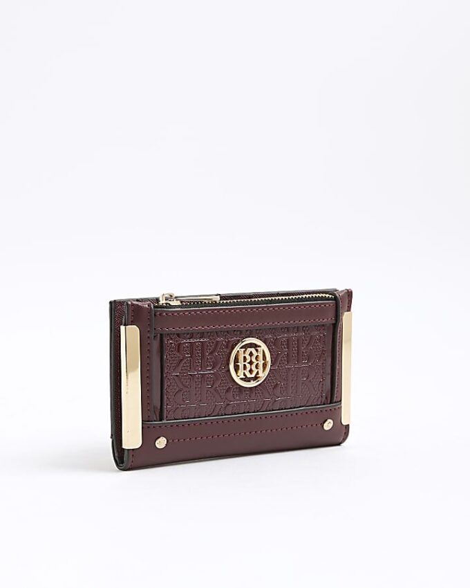 Red Embossed RR Monogram Print Purse