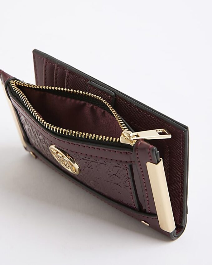 Red Embossed RR Monogram Print Purse