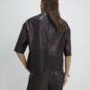 Red Faux Leather Seam Detail T-shirt