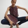 Red Faux Leather Shell Top