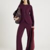 Red Knit Long Sleeve Structured Cardigan