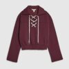 Red Lace Up Sweatshirt