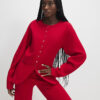 Red Longline Structured Cardigan