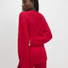 Red Longline Structured Cardigan