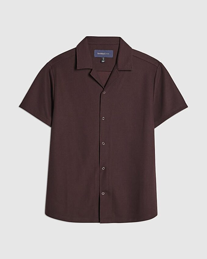 Red Muscle Fit Ring Snap Shirt