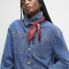Red Plisse Paisley Print Neck Scarf