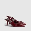 Red Ruched Bow Court Heels