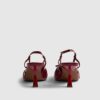 Red Ruched Bow Court Heels