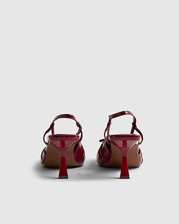 Red Ruched Bow Court Heels