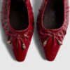 Red Ruched Bow Court Heels