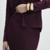 Red Satin Midi Skirt